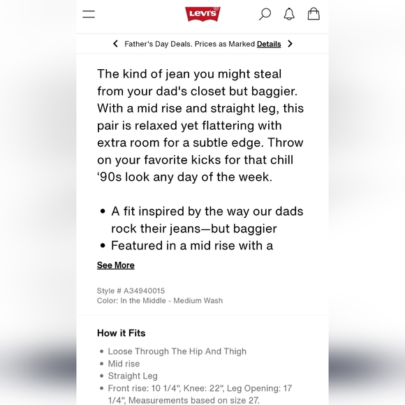 LEVIS Baggy Dad - Picture 5 of 7